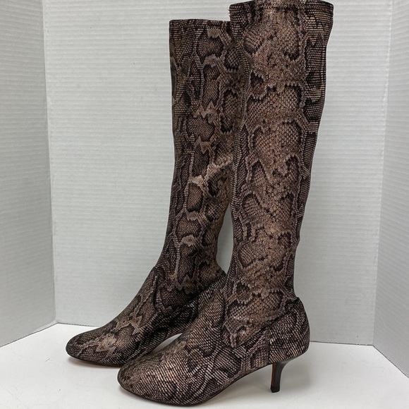 Donald J Pliner Snake Print Stretch Knee High Boots - Picture 2 of 9
